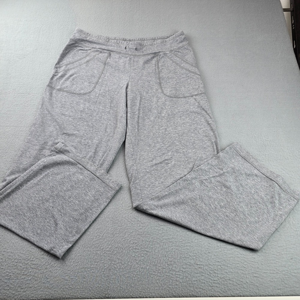 Athletic Works Lounge Pants Womens Large Heathered Gray Straight Leg Drawstring